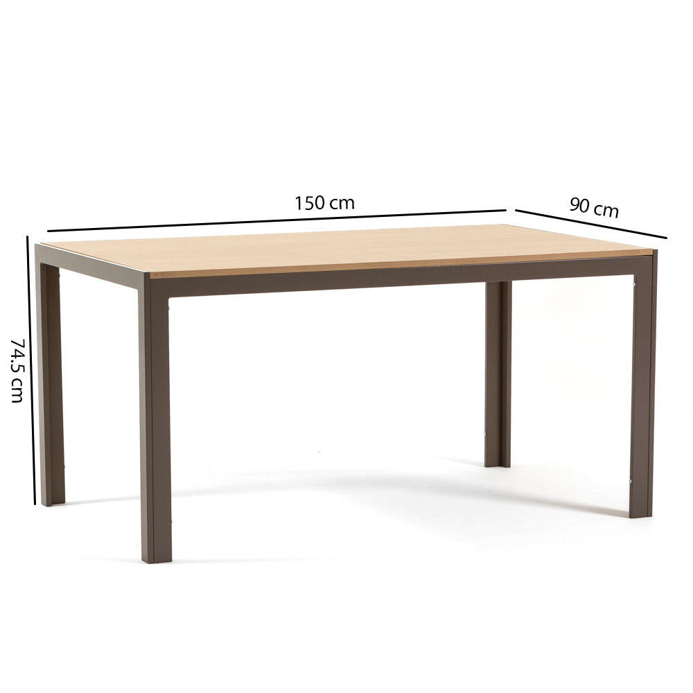 Noah – tavolo in MDF effetto legno e struttura alluminio