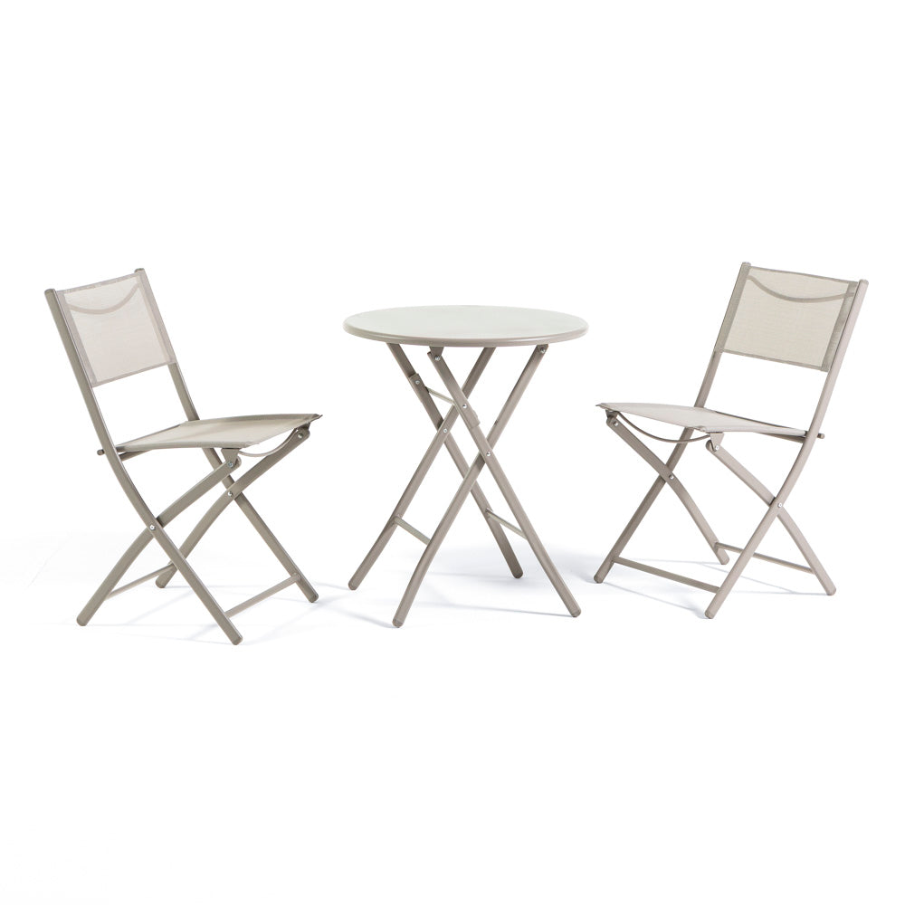 Nemo + Lilia set pieghevole da esterno con tavolo e 2 sedie, colore sabbia