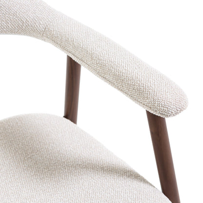 Nives – sedia imbottita in tessuto con metallo effetto legno