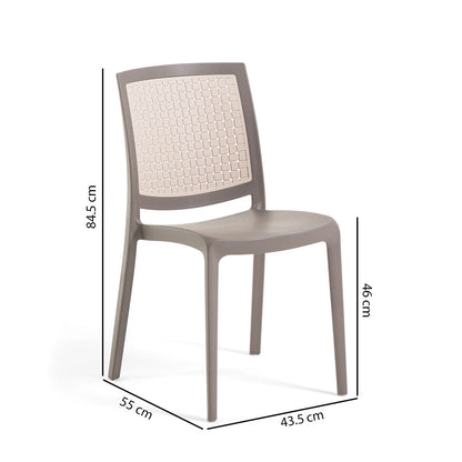 Sandra – sedia bicolore in polipropilene effetto intreccio