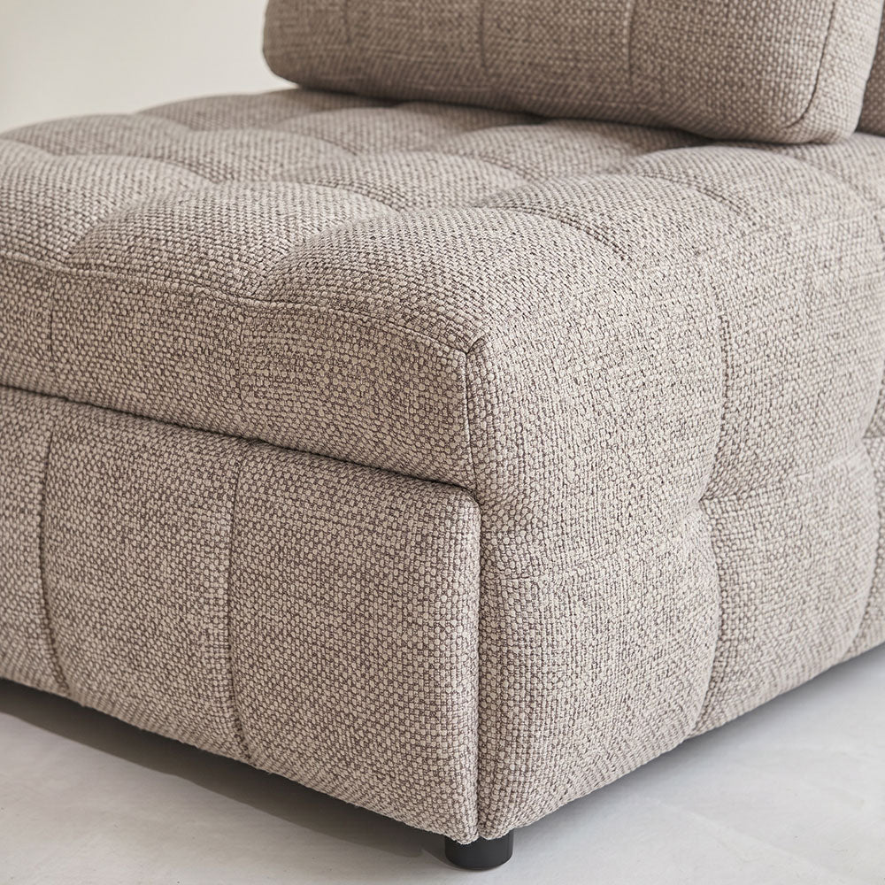 Flow – poltrona imbottita in bouclé con seduta regolabile