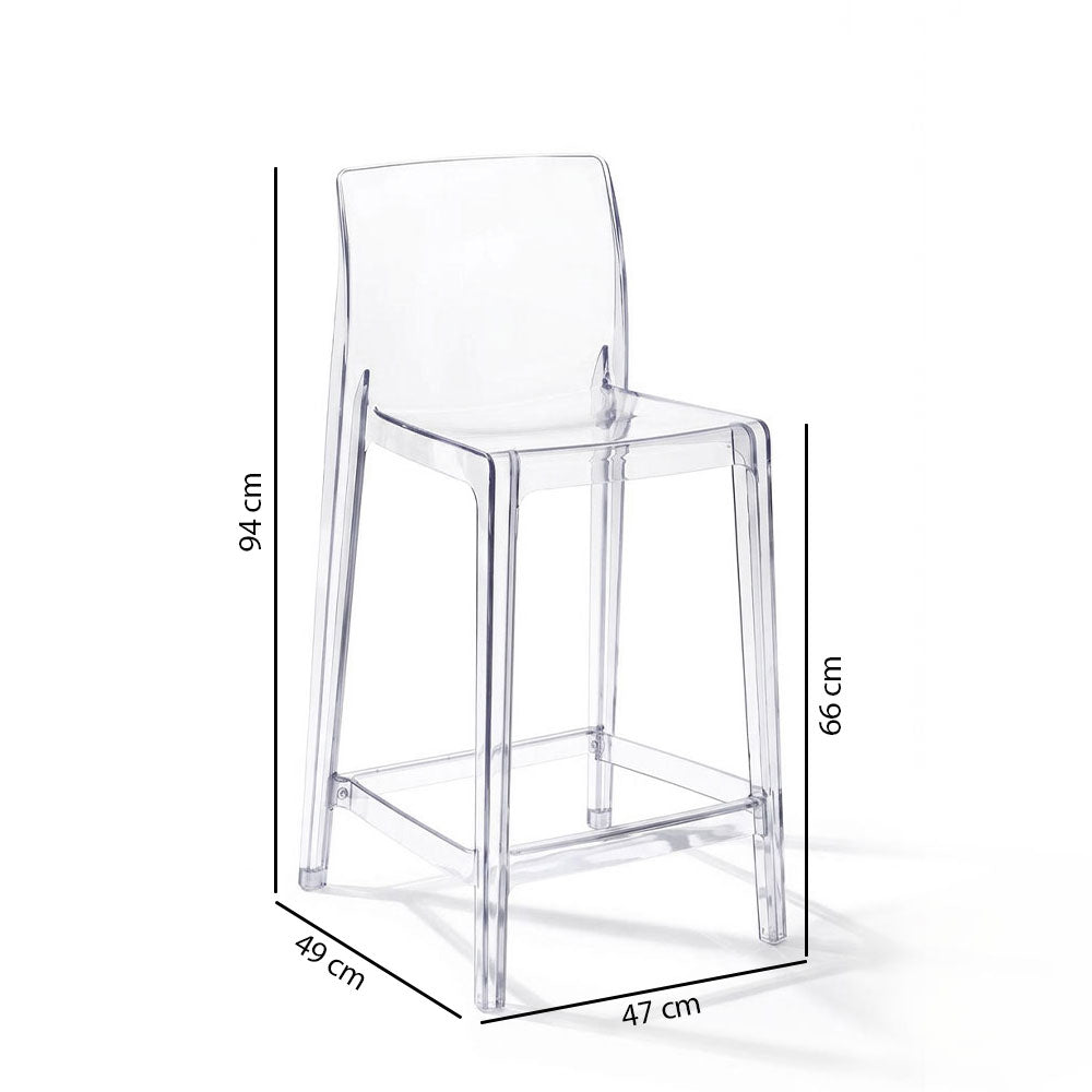 Aura XL – sgabello da cucina in policarbonato trasparente