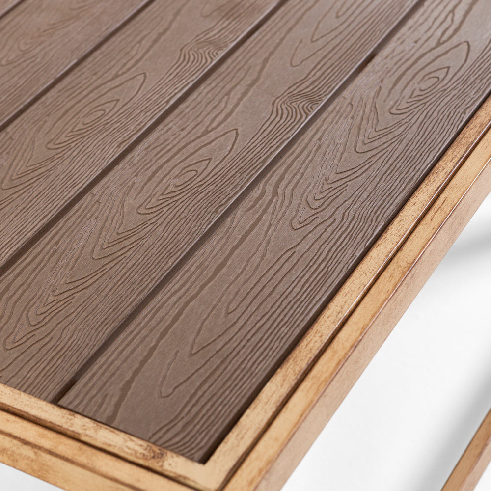 Cortina – set da giardino in metallo effetto legno anticato