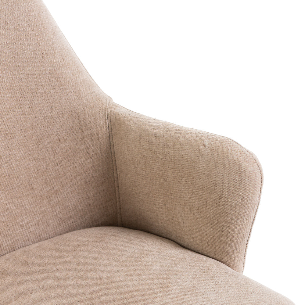 Rachele – Poltroncina in tessuto con gambe in metallo