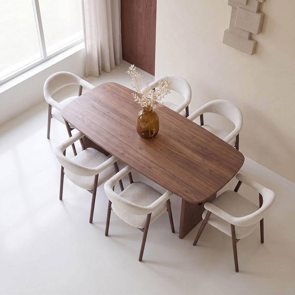 Nives – sedia imbottita in tessuto con metallo effetto legno