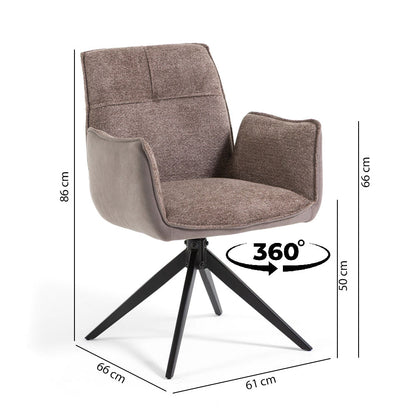 Evelyn – Poltroncina in doppio tessuto con gambe in metallo