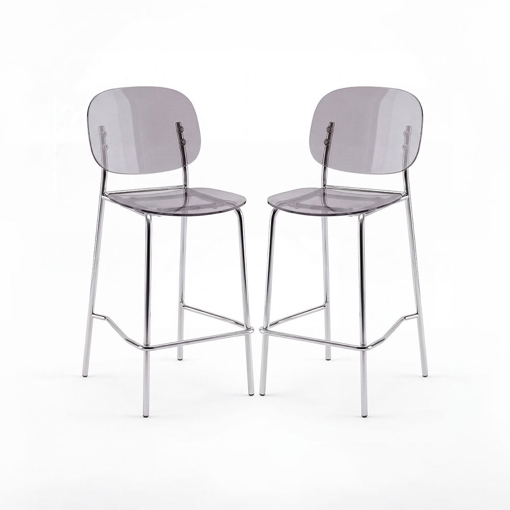 Gloss XL – sgabello trasparente 65 cm in policarbonato, colore fumè