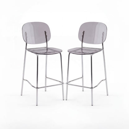 Gloss XL – sgabello trasparente 65 cm in policarbonato, colore fumè