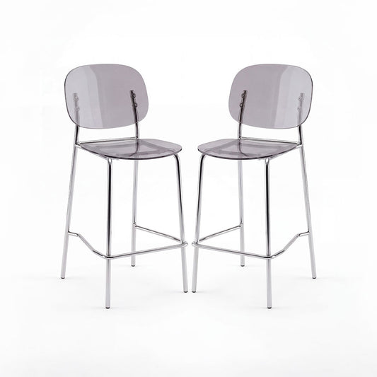 Gloss XL – sgabello trasparente 65 cm in policarbonato, colore fumè