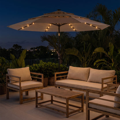 Notus Led – ombrellone da giardino con luci solari e inclinabile