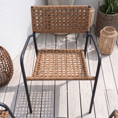 Paula – sedia in polirattan intrecciato e acciaio