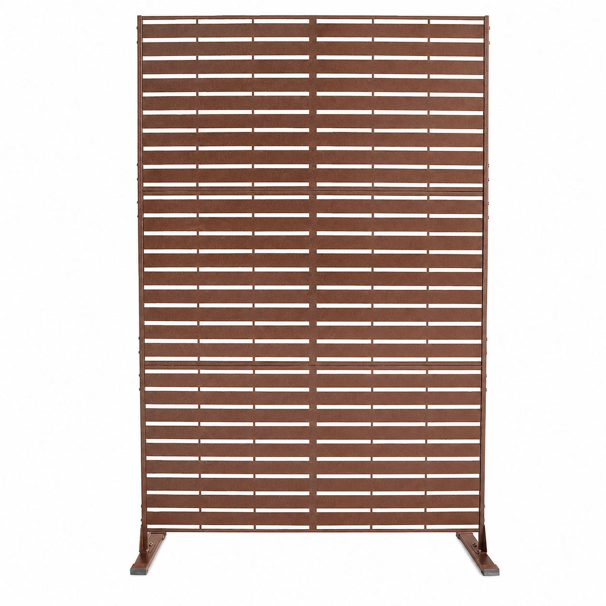 Separè in acciaio zincato modulabile per interni ed esterni, colore ruggine, design linee
