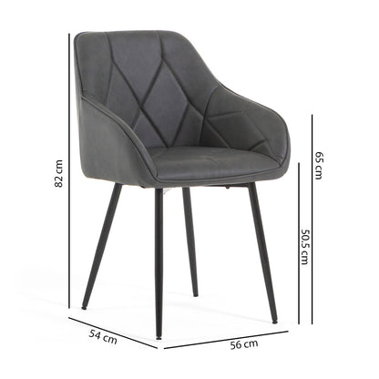Sibilla – Poltroncina in ecopelle con gambe in acciaio nero